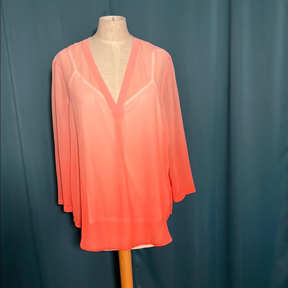 Liz Claiborne Soft Coral Blouse with Tank Top